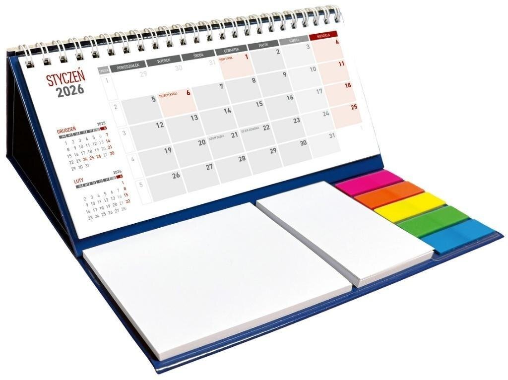 Kalendarz 2026 Biurkowy z notesem granatowy