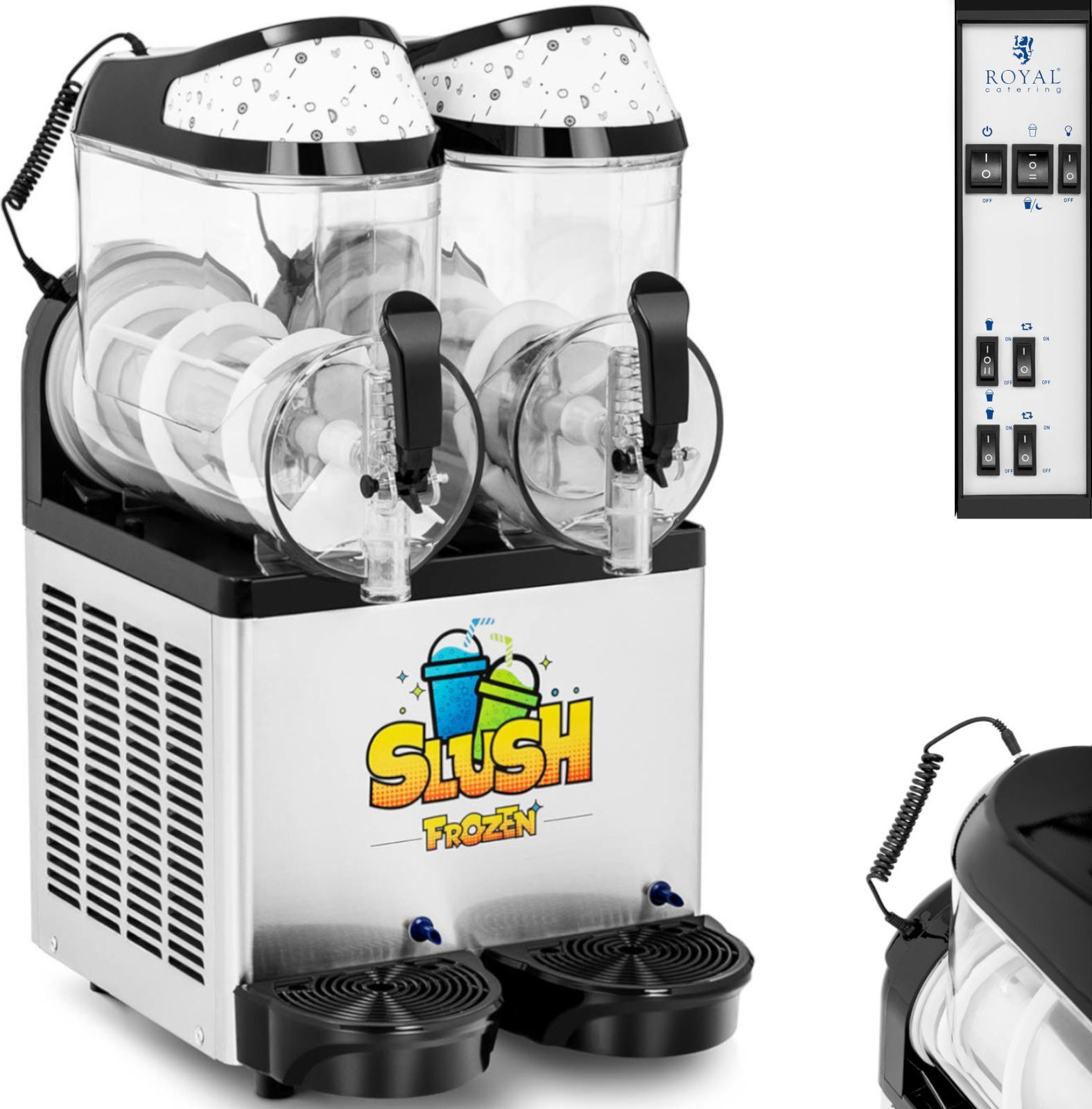 Royal Catering Granitor maszyna do napojów slush sorbetów smoothies podwójna 600 W 2 x 10 l Granitor maszyna do napojów slush sorbetów smoothies podwó