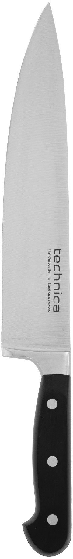 Nóż kucharski 340 mm, długość ostrza 250 mm, czarny | TECHNICA, Gold Line