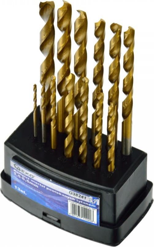 Wiertło Geko KPL.WIERTEŁ 13SZT.1,5-6,5MM,POWL.TYTAN,PL. BOX (50) G38241 GEKO