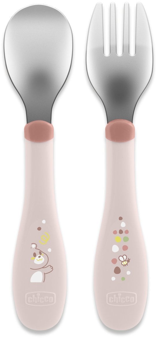 CHICCO-1610215-SZTUĆCE METALOWE 18M+ PINK