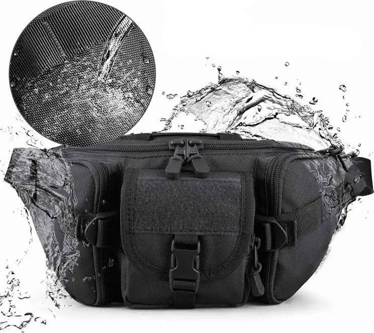 Aptel Biodrówka Wodoodporna Torba z Regulowanym Paskiem czarna BQ63