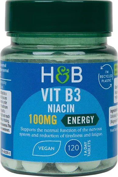 Holland & Barrett Holland & Barrett - Vit B3, 100mg, 120 tabletek