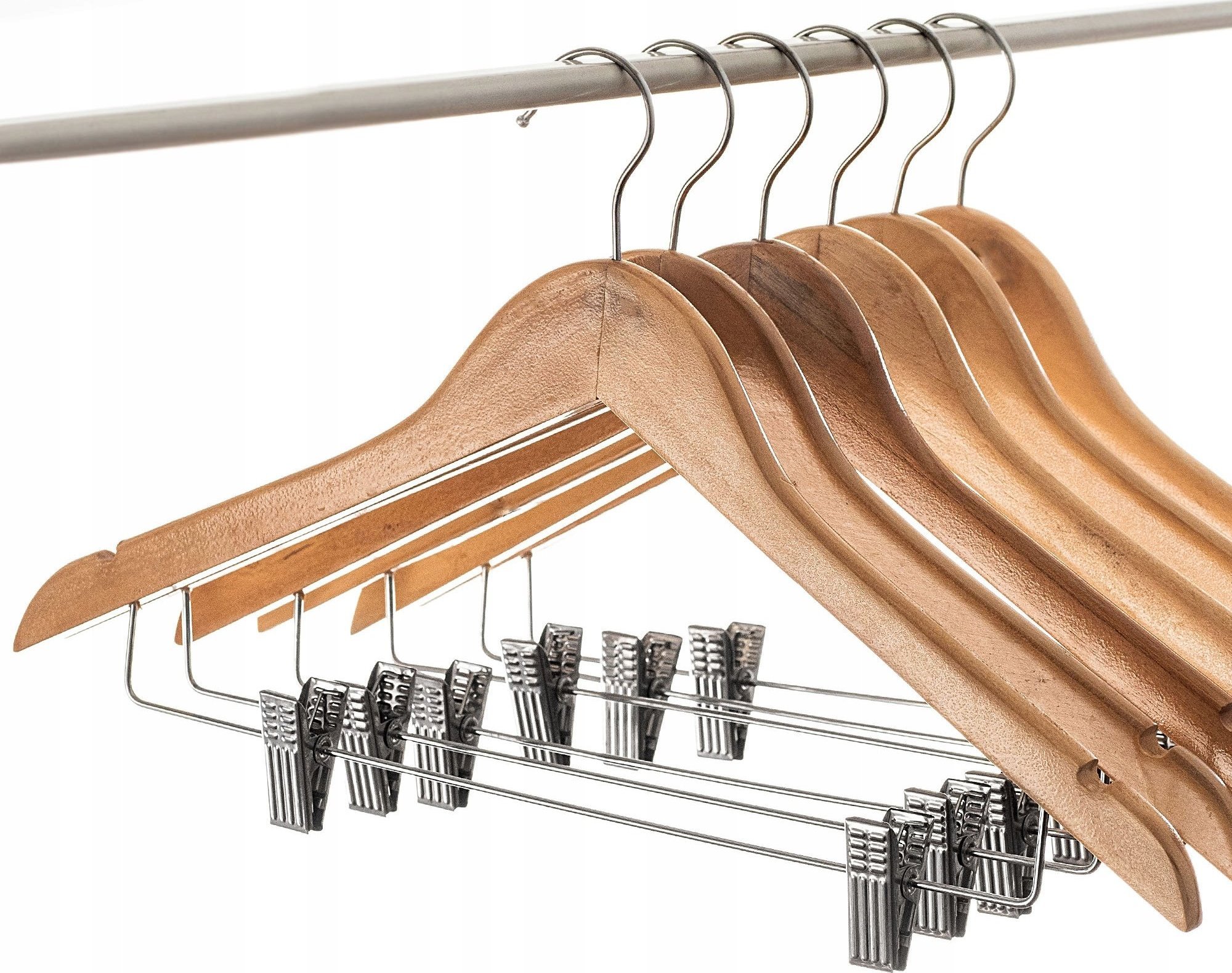 Kadax Wieszaki Drewniane Z Klipsami Na Ubrania 12szt