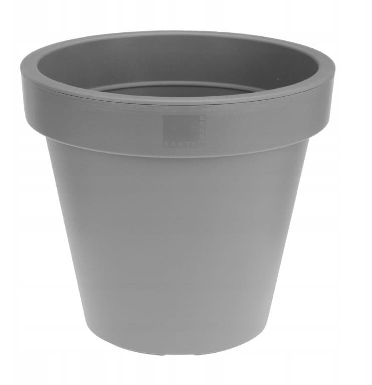 Doniczka ogrodowa okrągła szara gładka ozdobna 30 x 26 cm