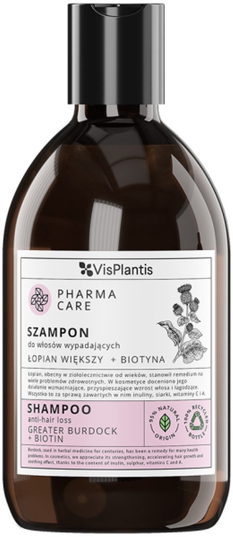 Vis Plantis Pharma Care Szampon do włosów wypadających Łopian większy + Biotyna 500ml