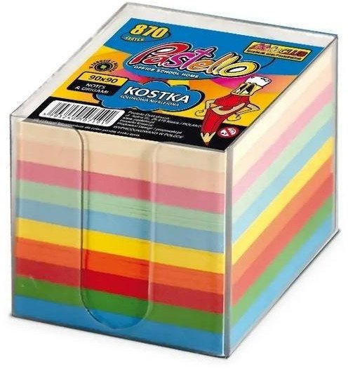 Kostka w kubiku 90x90mm 850 kartek 10 kolorów