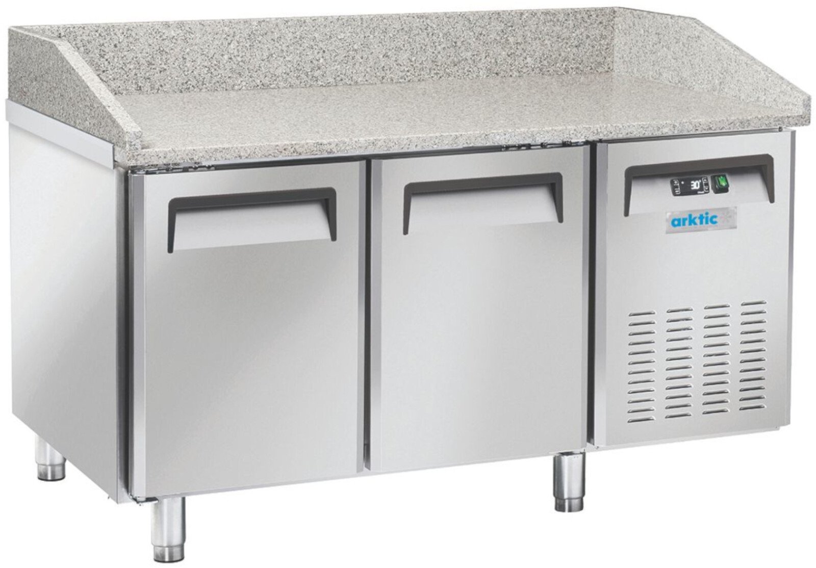 ARKTIC Stół chłodniczy do pizzy z granitowym blatem rantem 2-drzwiowy 128 l 210 W