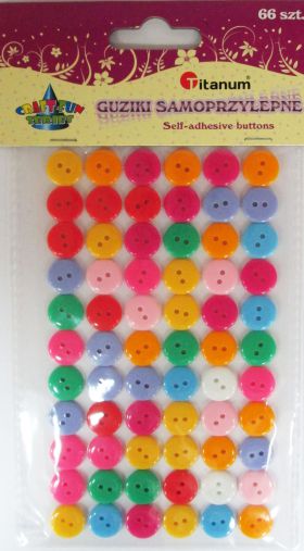 Titanum Guziki samoprzylepne 66 sztuk. 338606