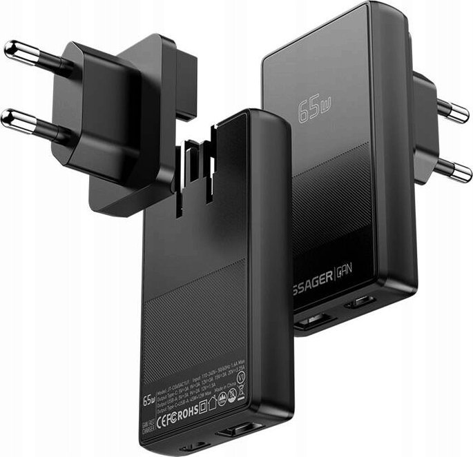 Ładowarka Essager Ładowarka Essager ECT65W-QCB01-Z GaN 65W A+C (czarny)