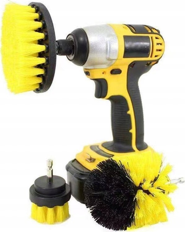 SPRZĄTAJĄCE SZCZOTKI CZYSZCZĄCE MYJĄCE NA WIERTARKĘ WKRĘTARKĘ 3 SZT ZESTAW