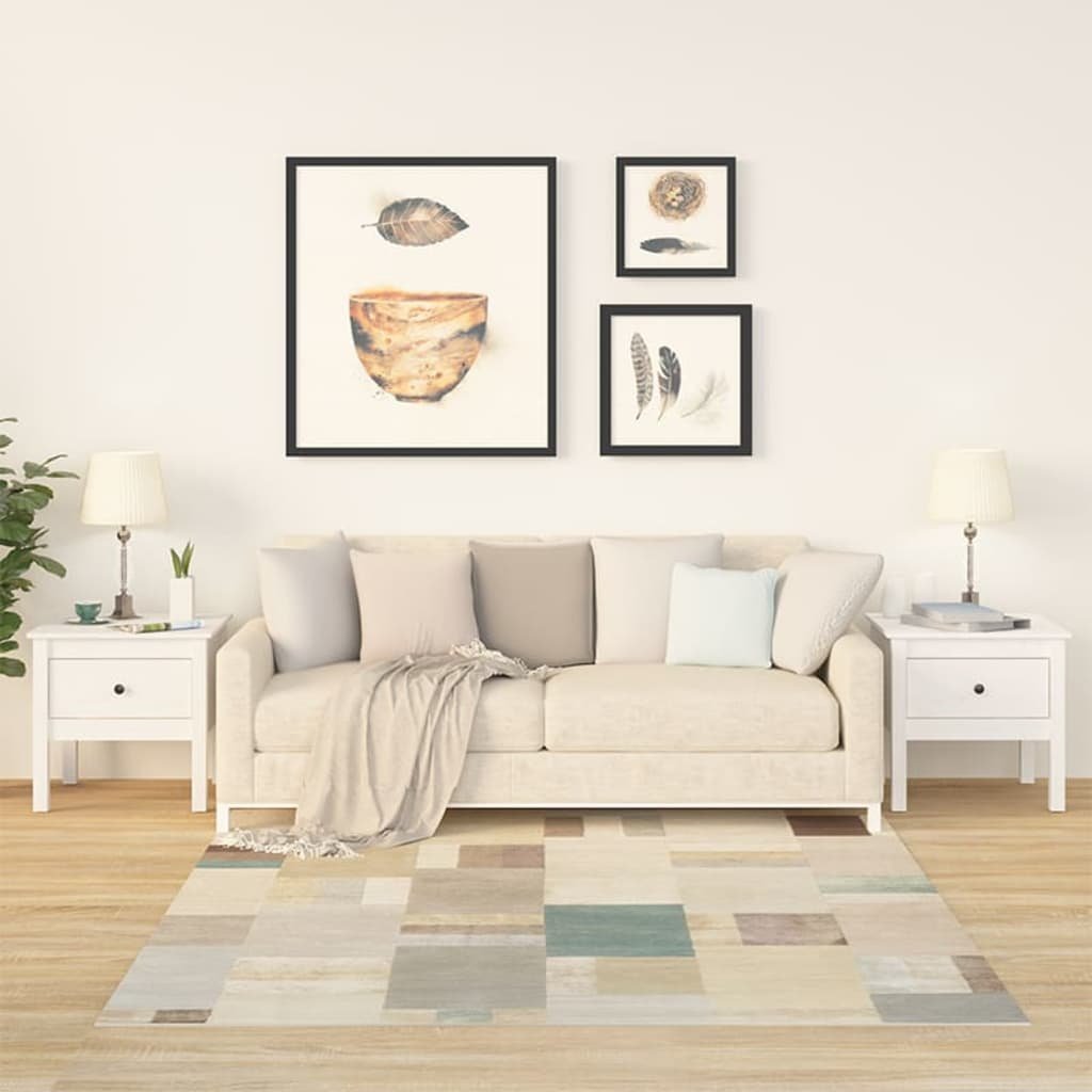 vidaXL Stoliki boczne, 2 szt., białe, 50x50x49 cm, lite drewno sosnowe