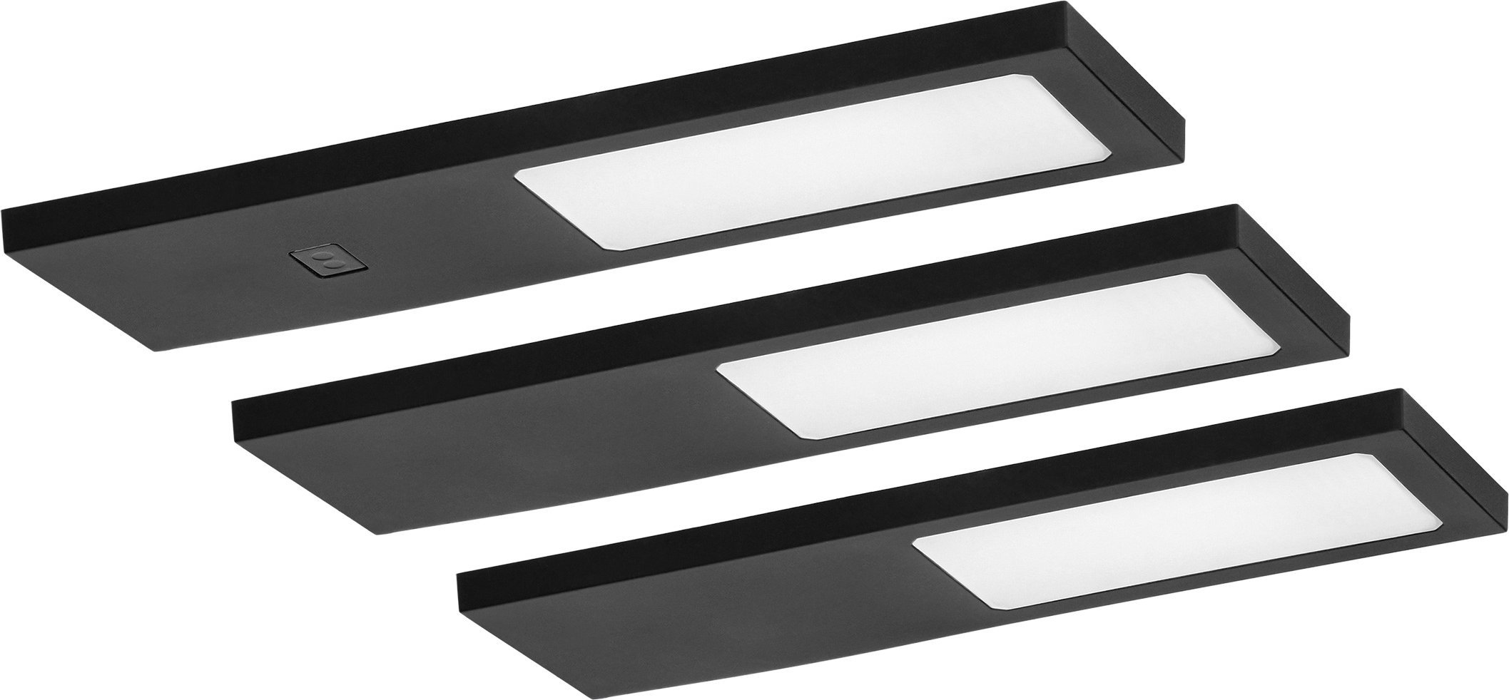 Orno PLANA zestaw 3 lamp podszafkowych LED, 3x4W, 3x240lm, 4000K, z włącznikiem bezdotykowym, czarne