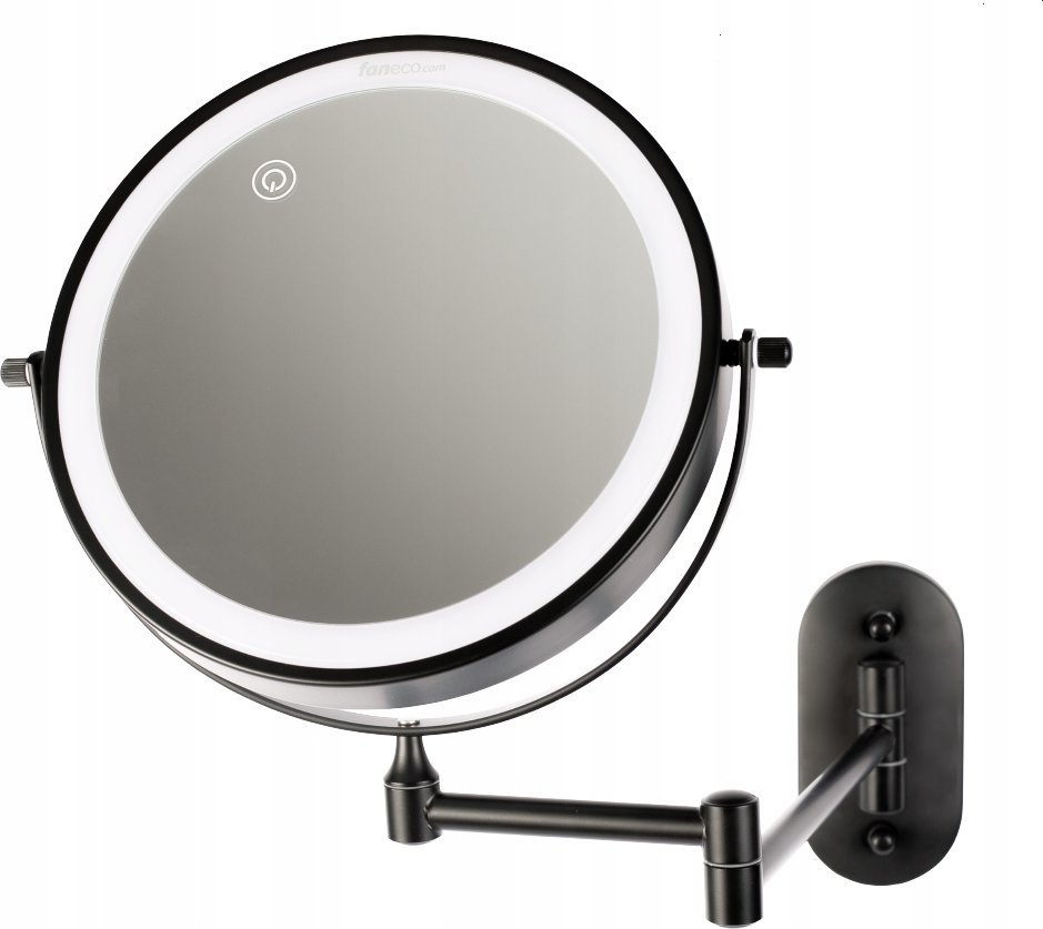 Lustro FANECO Lustro hotelowe łazienkowe Como LED CZARNE NOWOŚĆ