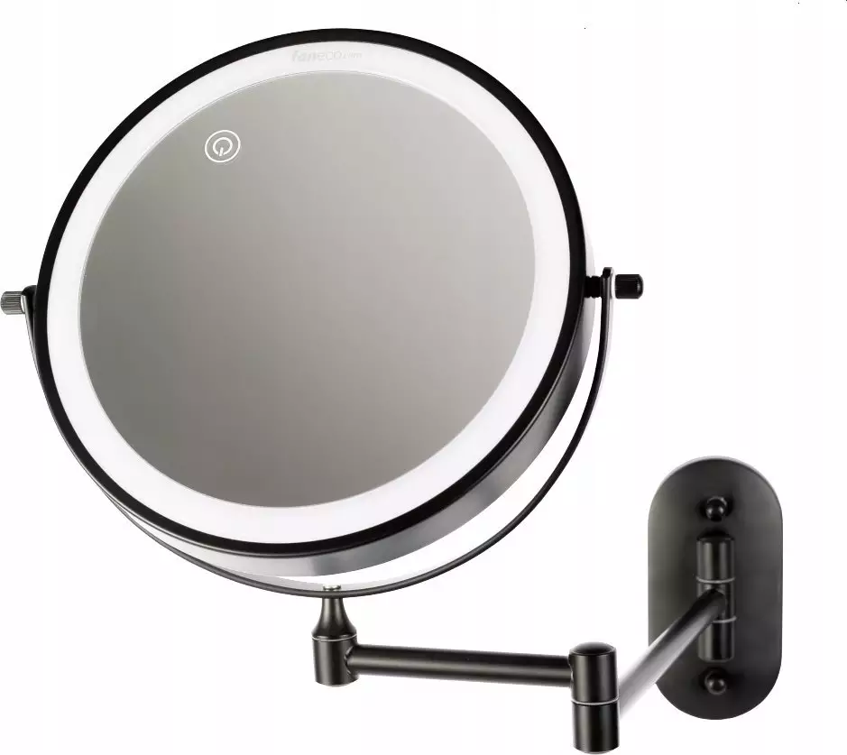 Lustro FANECO Lustro hotelowe łazienkowe Como LED CZARNE NOWOŚĆ