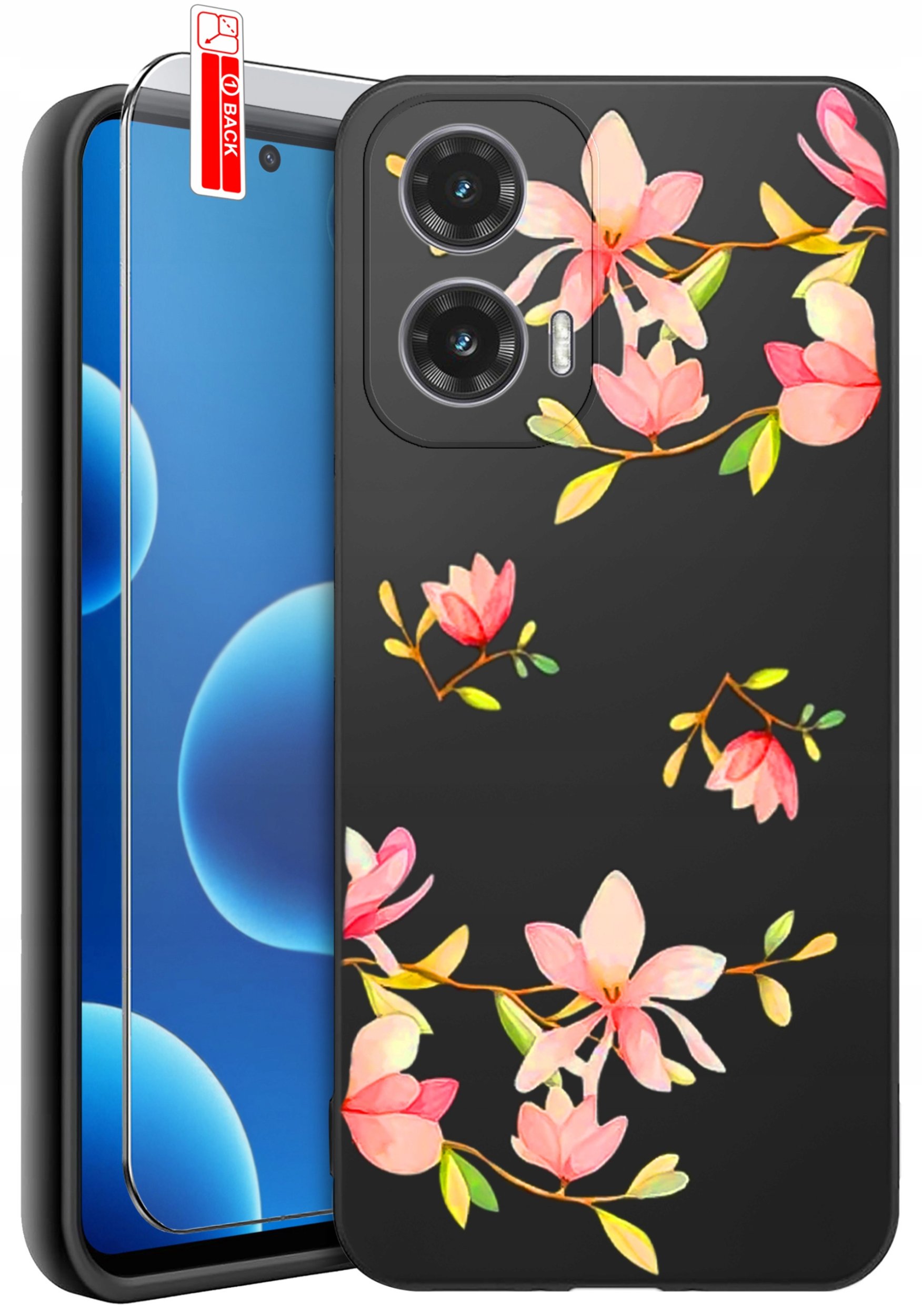 ETUI do Motorola Moto G45 5G | WZORY | SILIKONOWE MATT CASE + SZKŁO 9H