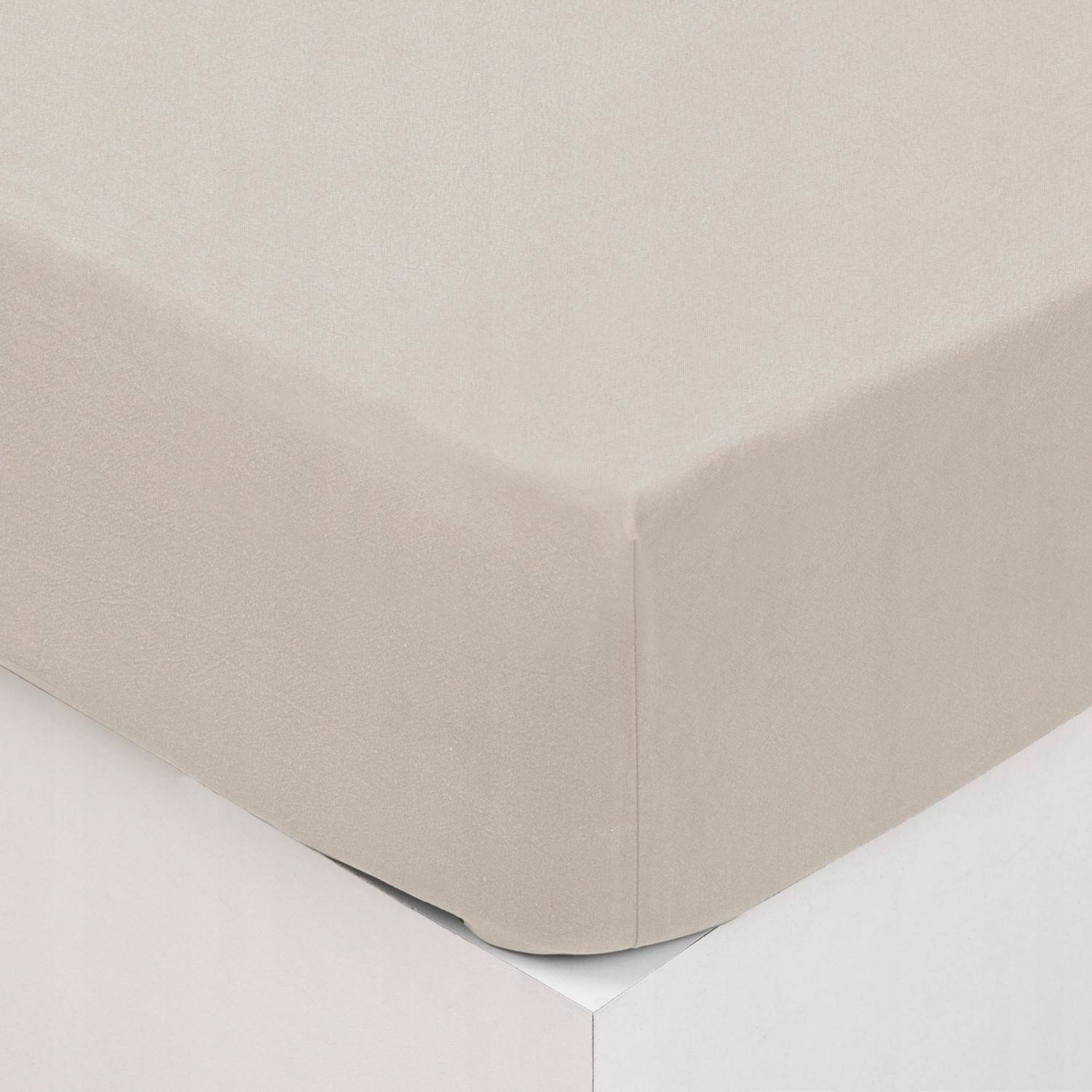 Atmosphera Prześcieradło z gumką 160x200 cm, bawełniane, beżowe