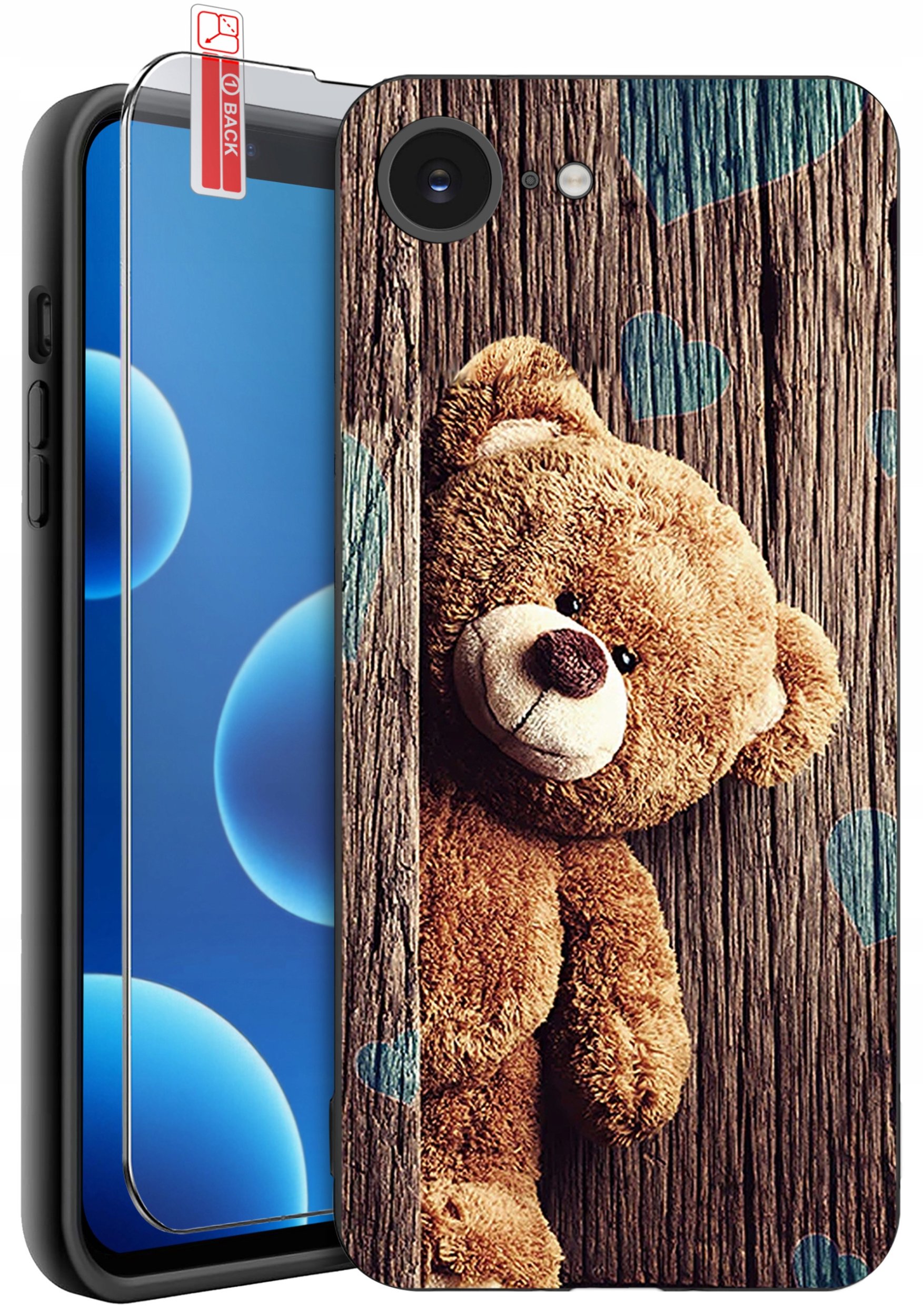 ETUI do iPhone 16e | WZORY | SILIKONOWE MATT CASE + SZKŁO 9H