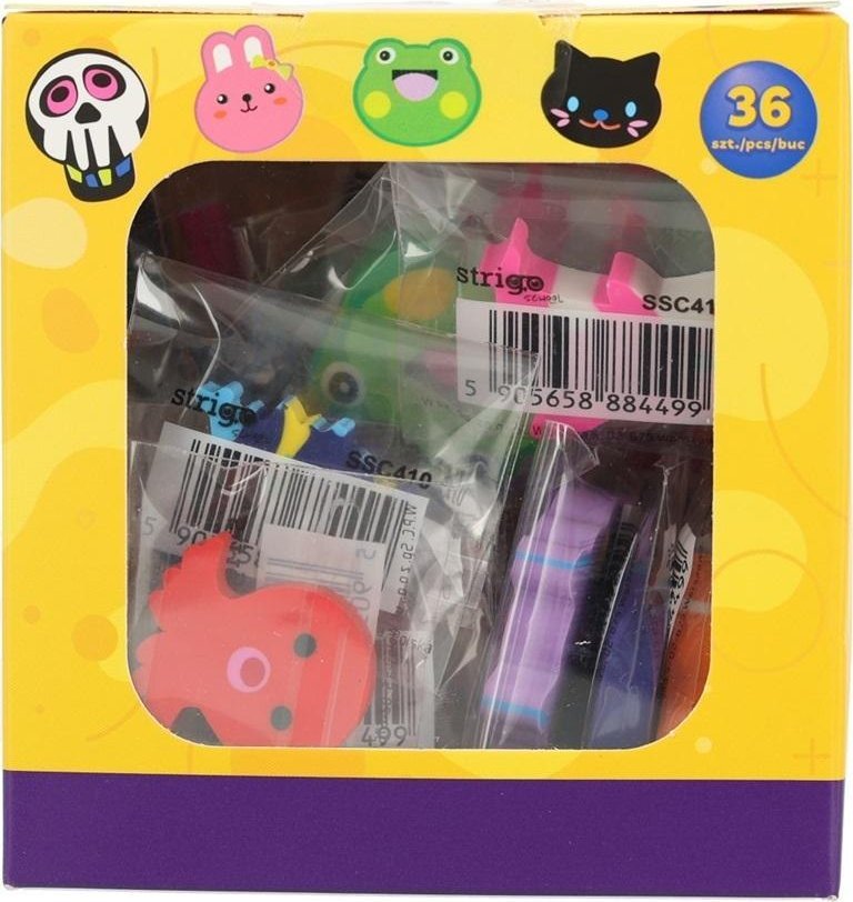 Gumka do ścierania w 18 kształtach (36szt) STRIGO