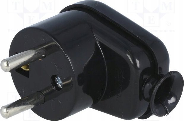 Orno ORNO WTYCZKA GUMOWA Z UCHWYTEM IP44 CZARNA 2P+Z WT-16/CZARNY