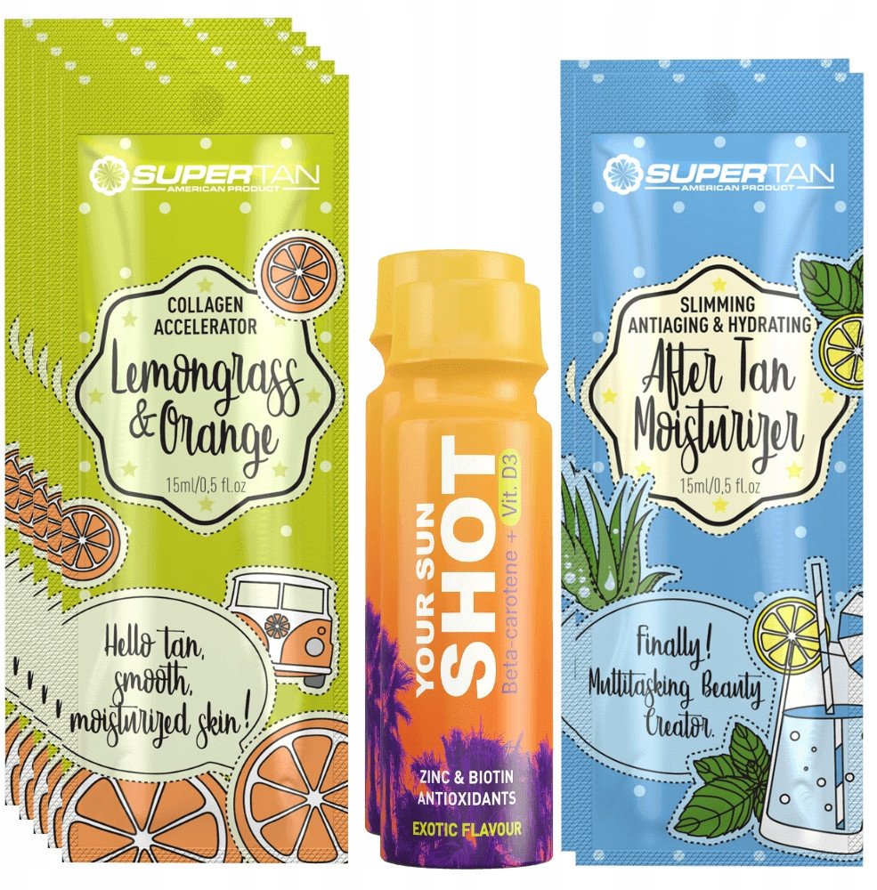 Supertan Lemongrass & Orange 5x 15ml Przyspieszacz Opalania + Gratisy