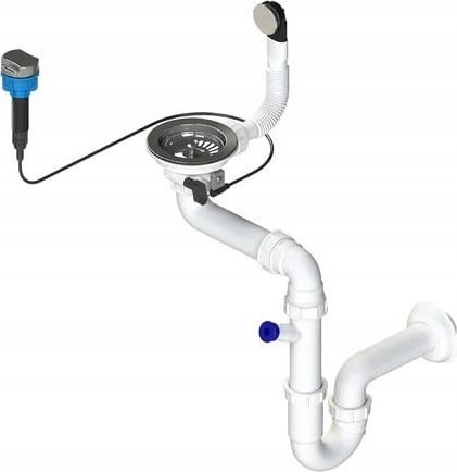 Syfon Kuchinox Syfon 3,5" z przelewem i korkiem do zlewozmywaka 1-komorowego Space Saving
