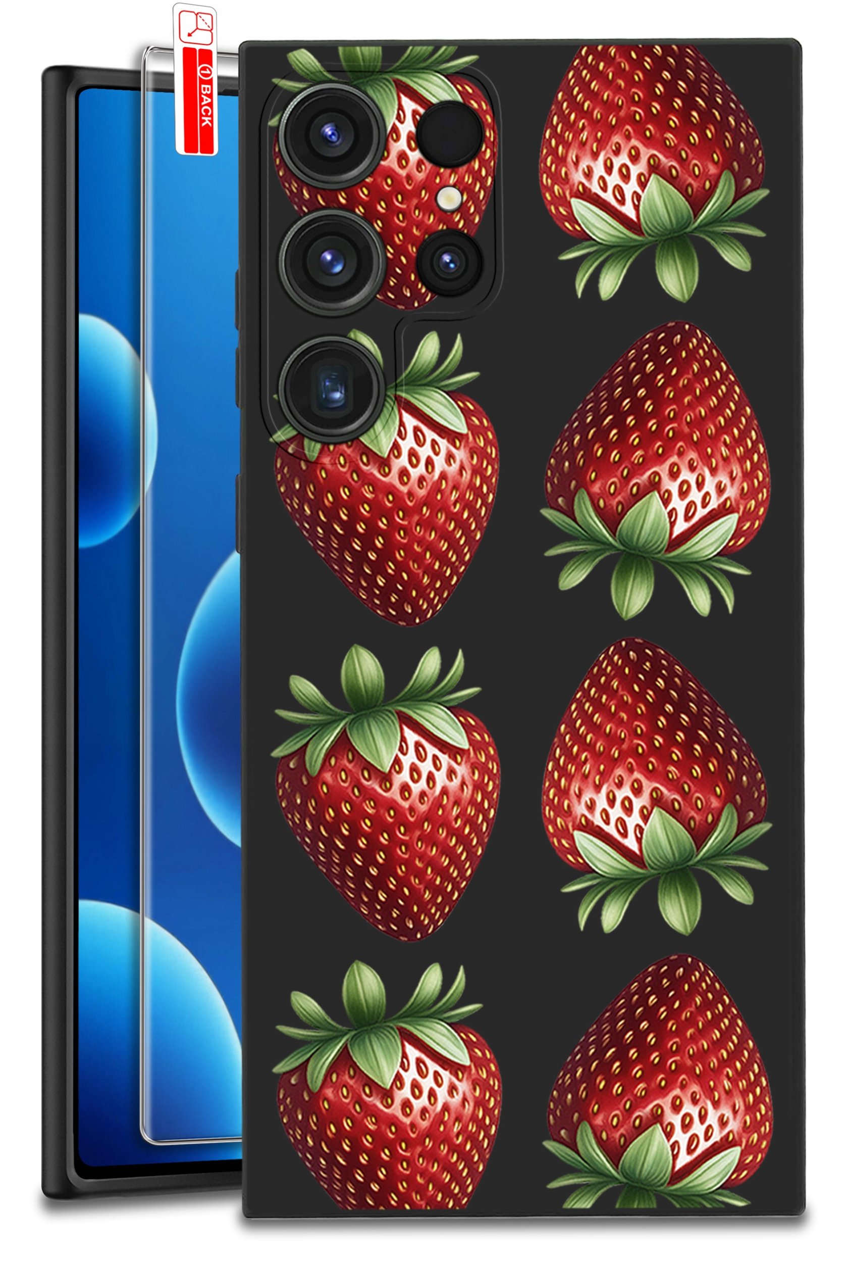 ETUI do Samsung Galaxy S25 Ultra WZORY | SILIKONOWE MATT CASE + SZKŁO 9H