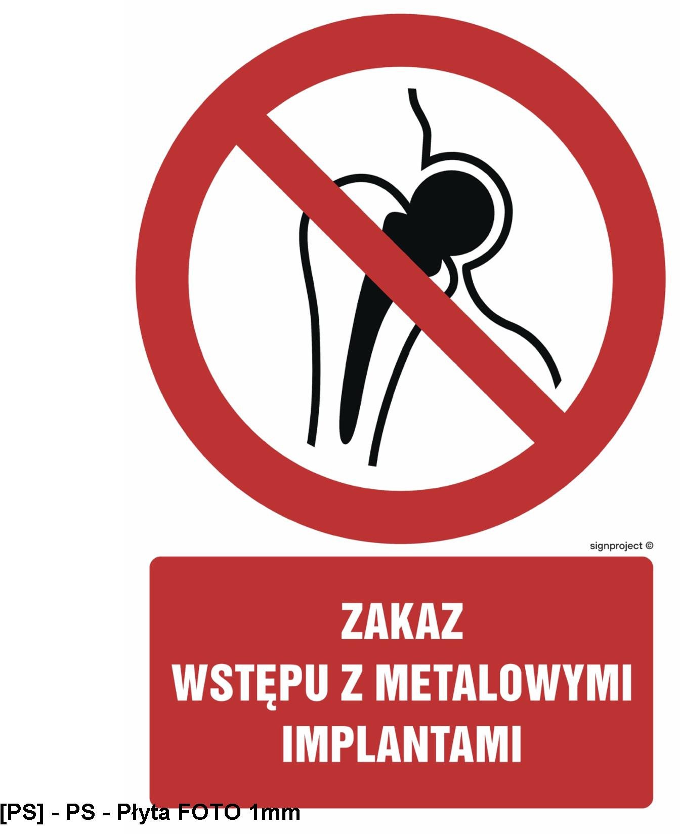 GC069 - Zakaz wstępu zmetalowymi przedmiotami 500x750
