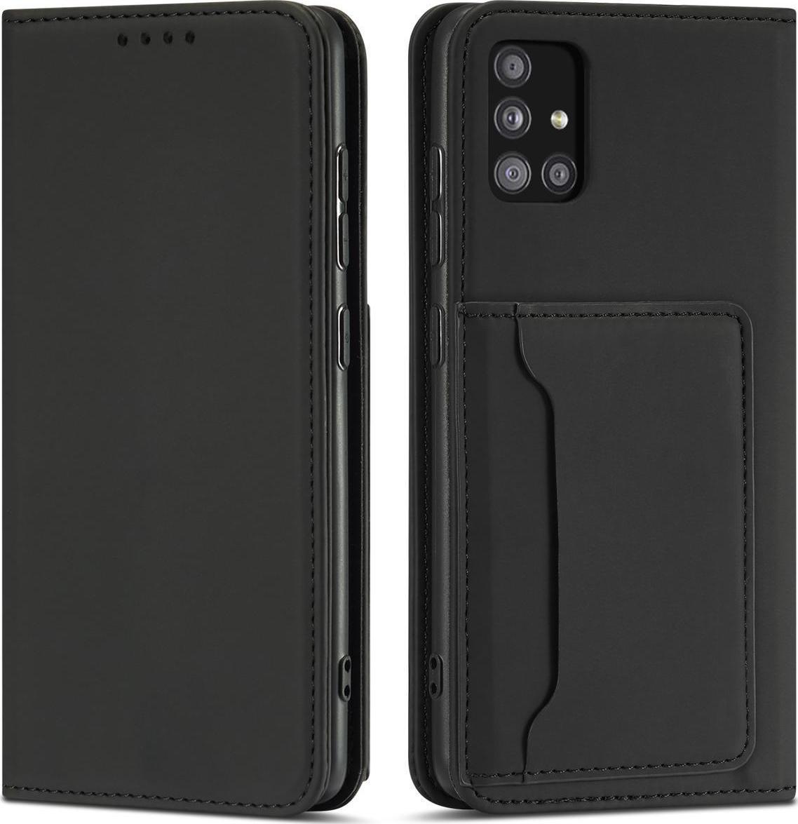 Hurtel Magnet Card Case etui do Xiaomi Redmi Note 11 pokrowiec portfel na karty kartę podstawka czarny