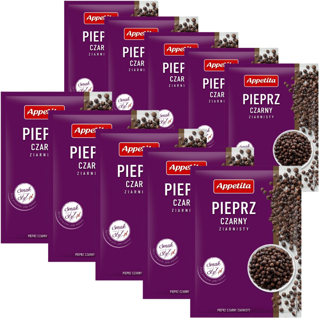 Appetita Czarny pieprz ziarnisty 18 g x 10 sztuk