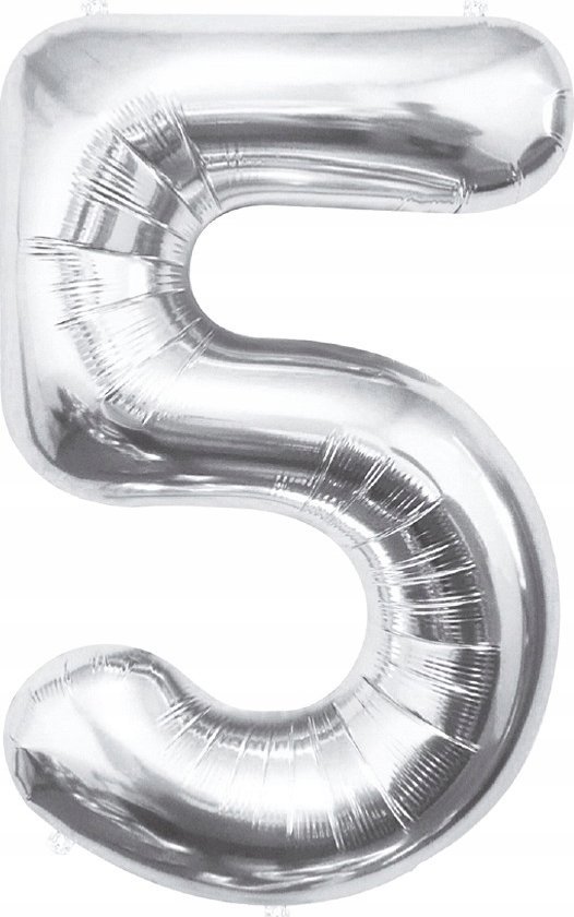 GoDan Balon foliowy B&C Cyfra 5 srebrna 85cm BC-HSR5