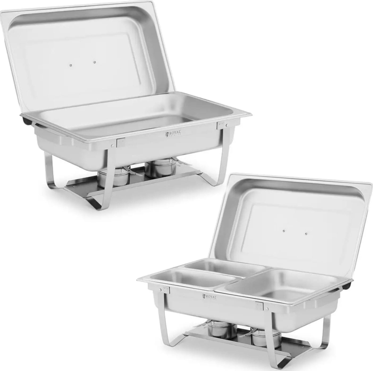 Podgrzewacz bemar bufetowy do potraw na pastę z pojemnikami GN 2 x 8l - zestaw 2 szt.