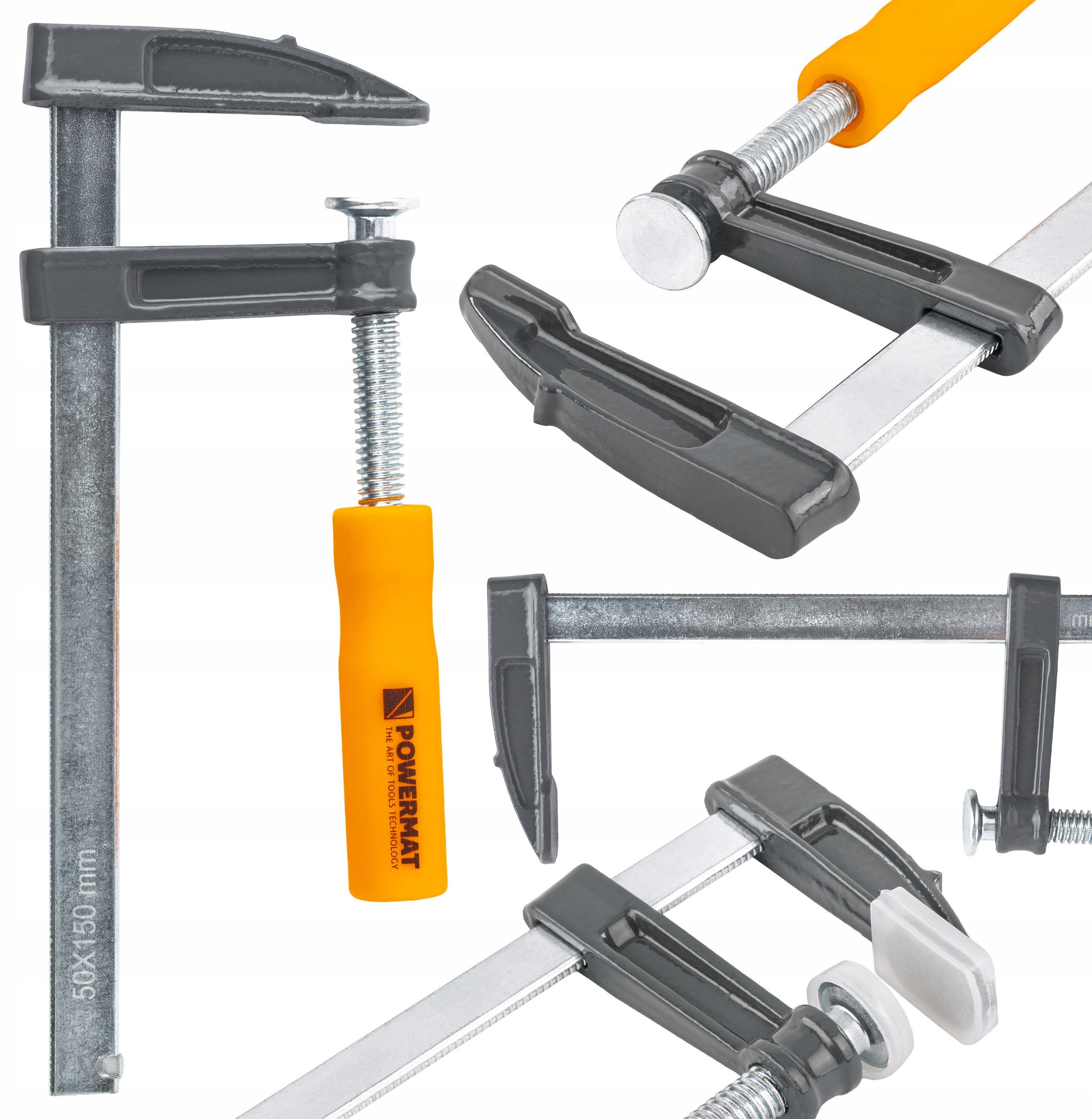 ŚCISK STOLARSKI ŚRUBOWY ZACISK 150x50 MM TYP F STALOWY DO DREWNA WARSZTATU