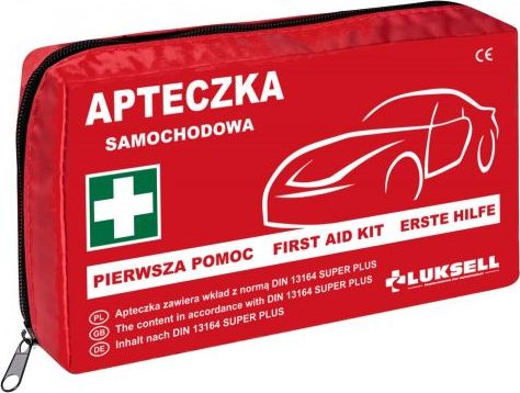 Polska Firma Apteczka samochodowa w nylonie Din 13164 Plus z wyposażeniem
