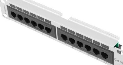Lanberg Patch panel 1U 10" 12x RJ-45 Kat.5E Szary (PPU5-9012-S)