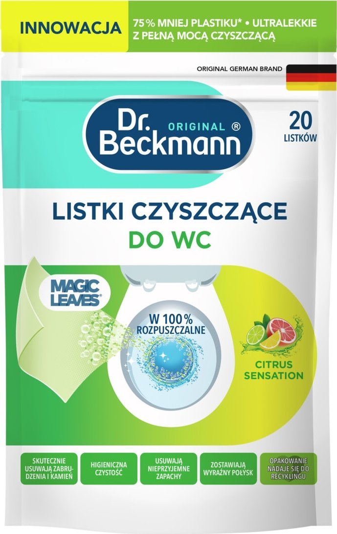 Dr. Beckmann Dr Beckmann Listki czyszczące do WC 20 szt cytrusowy