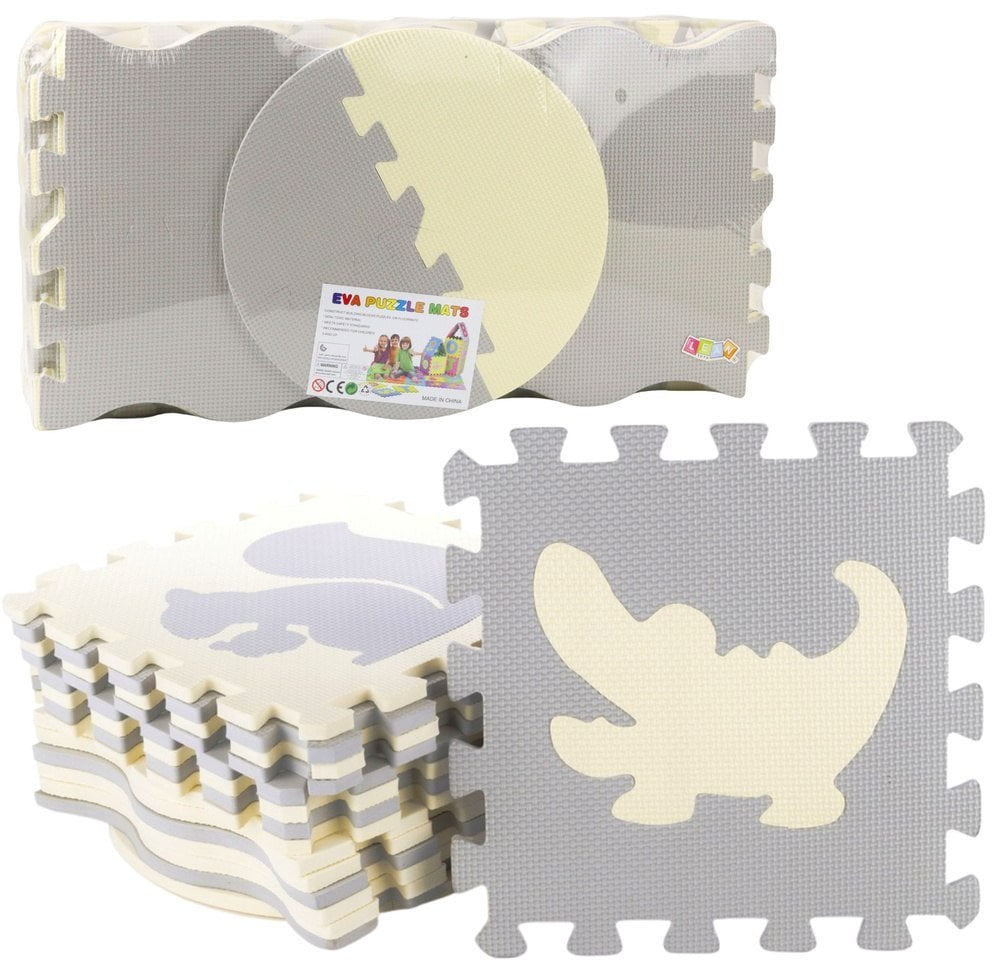 MATA EDUKACYJNA MIĘKKIE PUZZLE PIANKOWE EVA KOJEC BEŻOWE SZARE 25 EL.