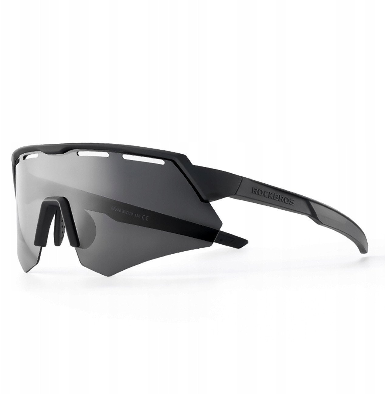Okulary rowerowe Rockbros polaryzacyjne z ochroną UV i wkładką korekcyjną - szare