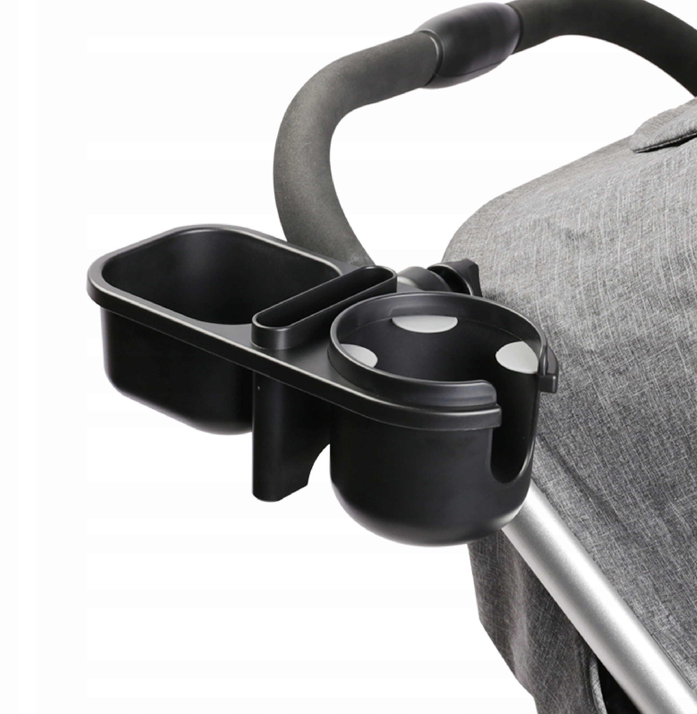 Uniwersalny uchwyt do wózka 3w1 na kubek telefon drobiazgi