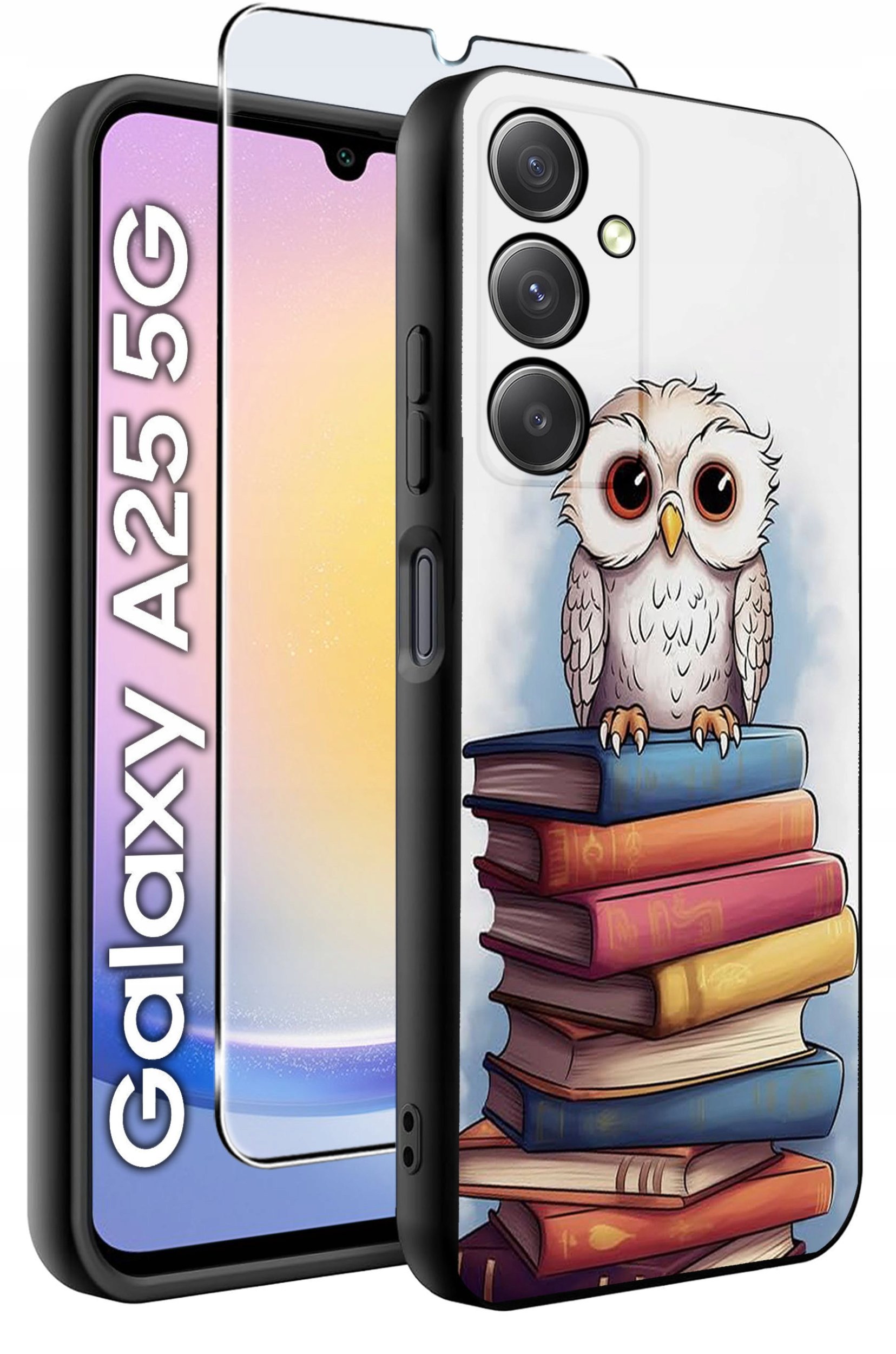 ETUI do Samsung A25 5G WZORY | SILIKONOWE MATT CASE + SZKŁO HARTOWANE 9H