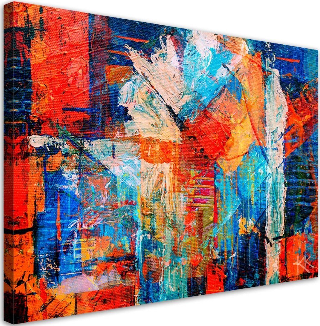 Feeby Obraz na płótnie, Pomarańczowa abstrakcja ręcznie malowana - 120x80