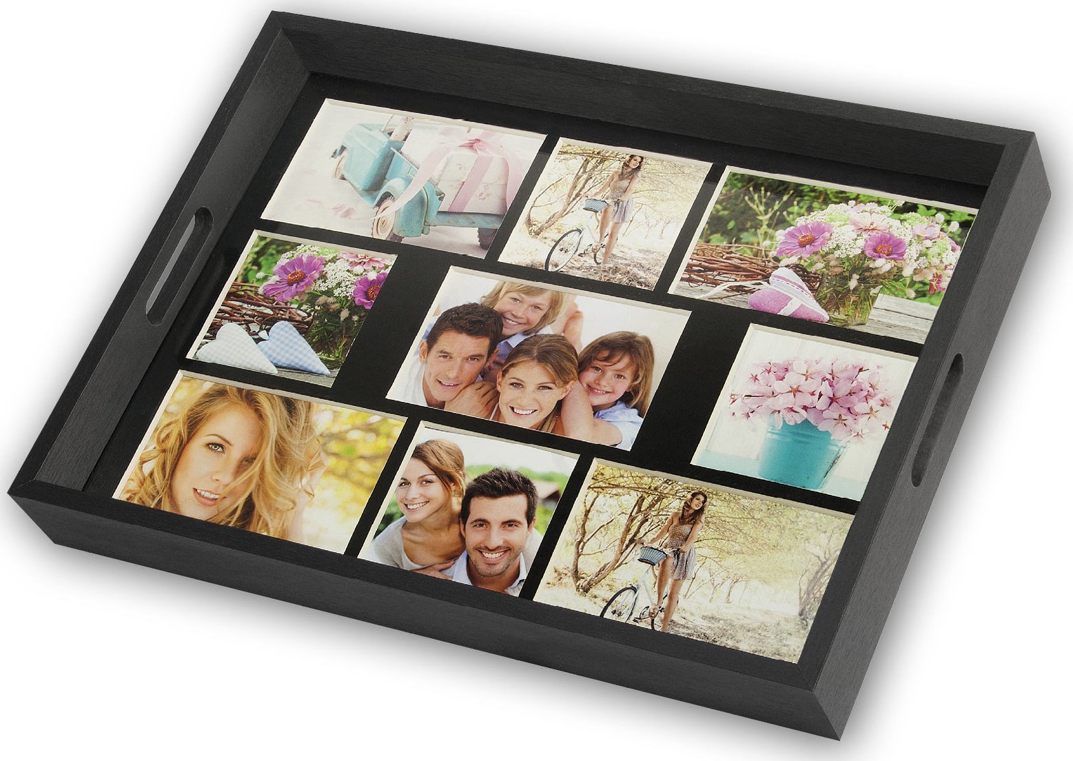 Ramka ZEP ZEP Photo Tray black 43x35 Wood Fototablett 9 Bilder W002