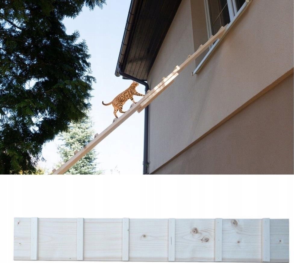 QLS DRABINKA DREWNIANA SCHODY DLA KOTA 1M + HAKI