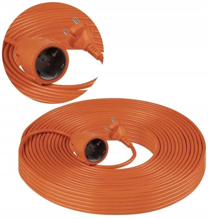 Przedłużacz ogrodowy jednogniazdowy, PVC,H05VV-F 2x1,5mm?, długość 50m