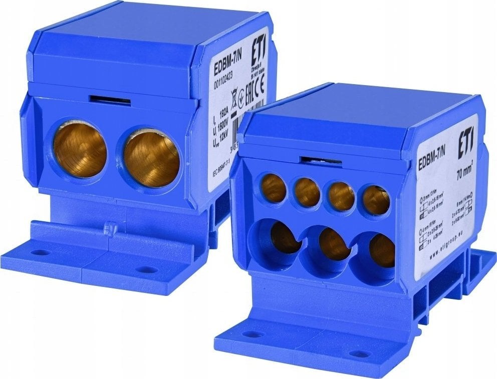 Etipo Blok rozdzielczy 192A (2x4-70mm2/3x2,5-25mm2+4x2,5-16mm2) EDBM-7/N ETI Polam 1102423 niebieski