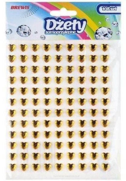 Dżety samoprzylepne serca złote 108szt