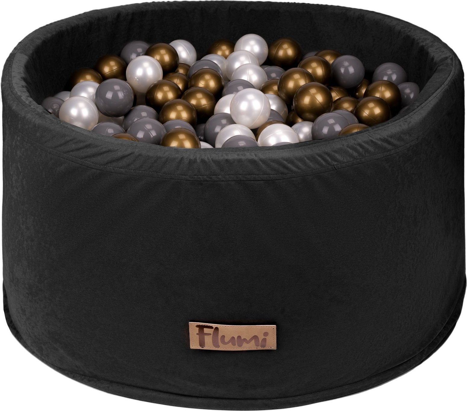 Blomster Suchy basen CZARNY + PIŁKI ZŁOTE-SZARE-PERŁOWE