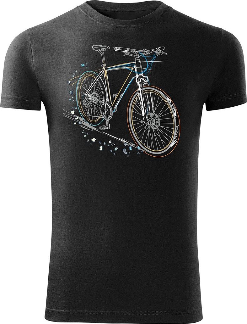 Topslang Koszulka rowerowa MTB Mountain Bike męska czarna SLIM XL