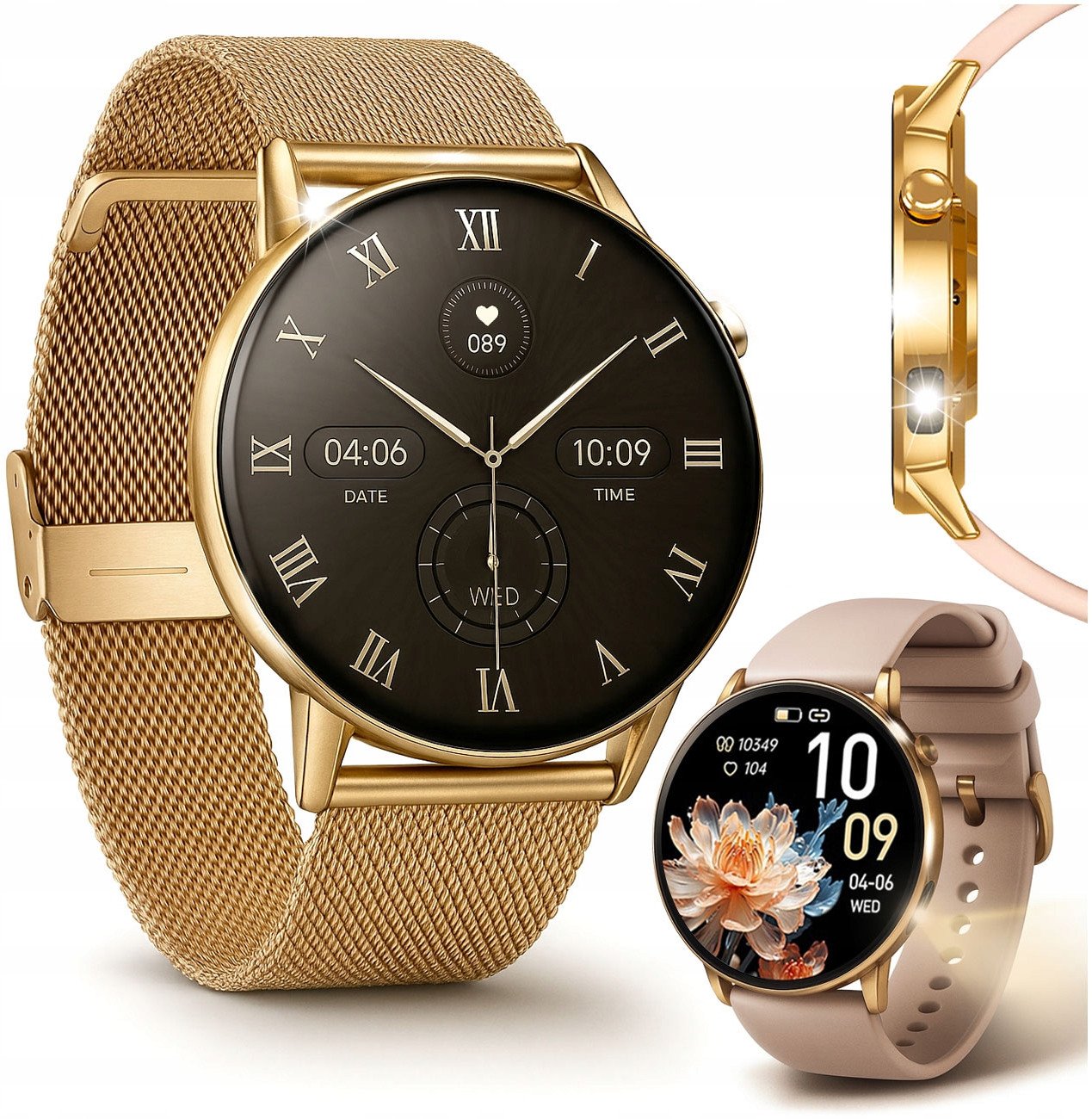 Smartwatch Damski Zegarek - Chat GPT Ciśnienie Tętno Rozmowy - Polskie Menu