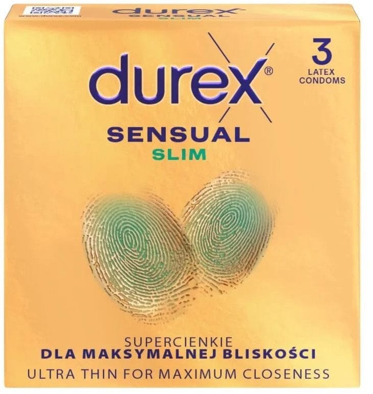 DUREX Sensual Slim Prezerwatywy supercienkie - zwężony kształt 1 op.-3 sztuki